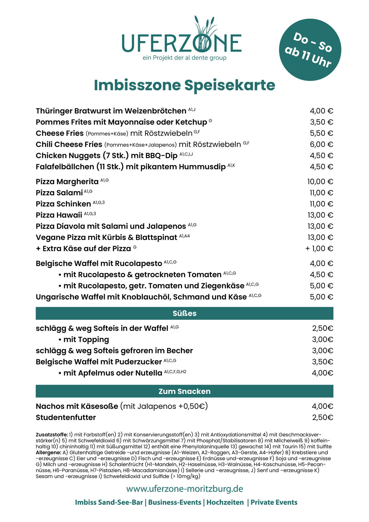 UFERZONE - Sand & See Bar - Imbisskarte 2